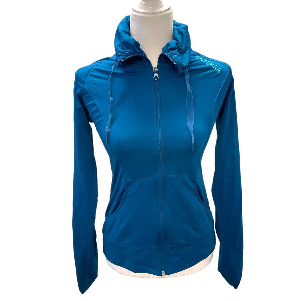 doTERRA Essential Oils Full Zip Sweatshirt with Pockets Rouched Sleeves XS